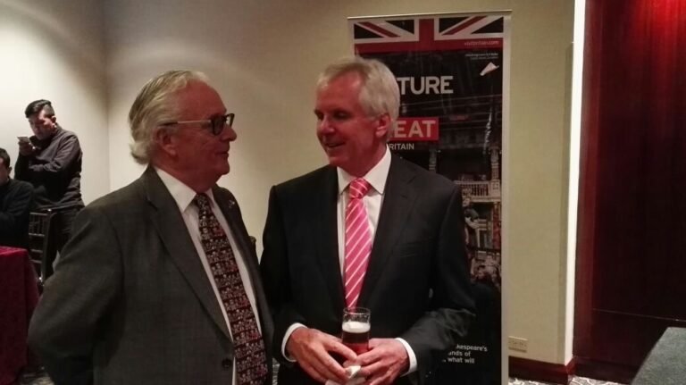Dave Francis in 2018 with British Ambassador Mullee, Consular Agent