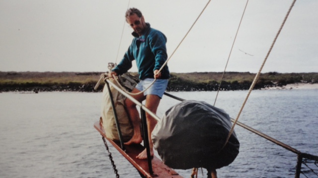 Galapagos 1988 Pirata boat photo by John Noble for Patagonia fleeces